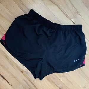NIKE Shorts Athletic Running Workout Casual Black Pink Inner Brief Small